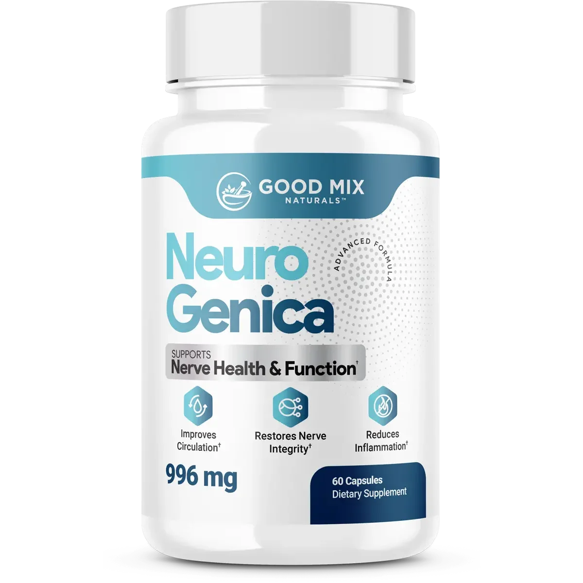 NeuroGenica Cognitive Supplement Bottle (Front Label)